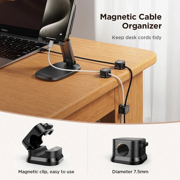 Joyroom Magnetic Cable Clips Cable Smooth Adjustable Cord Holder Under