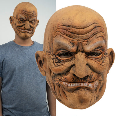 Old Bald Man Halloween Party New Latex Mask Funny Horror