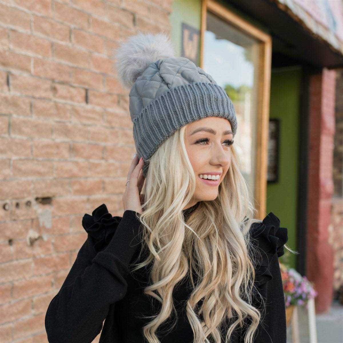 CC Quilted Puffer with Detachable Pom Beanies HatsStay cozy and incredibly chic in our CC Quilted Pom Beanie! It comes with authentic C.C® branding and quality, a faux fur pom (that you can remove for a different loMauve RheaMauve RheaDetachable Pom Beanies HatsDetachable Pom Beanies HatsAccessoriesEzzyclick