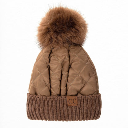 CC Quilted Puffer with Detachable Pom Beanies HatsStay cozy and incredibly chic in our CC Quilted Pom Beanie! It comes with authentic C.C® branding and quality, a faux fur pom (that you can remove for a different loMauve RheaMauve RheaDetachable Pom Beanies HatsDetachable Pom Beanies HatsAccessoriesEzzyclick