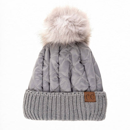 CC Quilted Puffer with Detachable Pom Beanies HatsStay cozy and incredibly chic in our CC Quilted Pom Beanie! It comes with authentic C.C® branding and quality, a faux fur pom (that you can remove for a different loMauve RheaMauve RheaDetachable Pom Beanies HatsDetachable Pom Beanies HatsAccessoriesEzzyclick