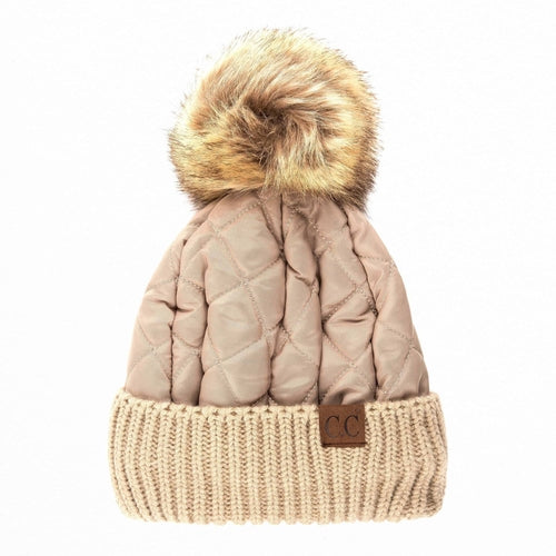 CC Quilted Puffer with Detachable Pom Beanies HatsStay cozy and incredibly chic in our CC Quilted Pom Beanie! It comes with authentic C.C® branding and quality, a faux fur pom (that you can remove for a different loMauve RheaMauve RheaDetachable Pom Beanies HatsDetachable Pom Beanies HatsAccessoriesEzzyclick