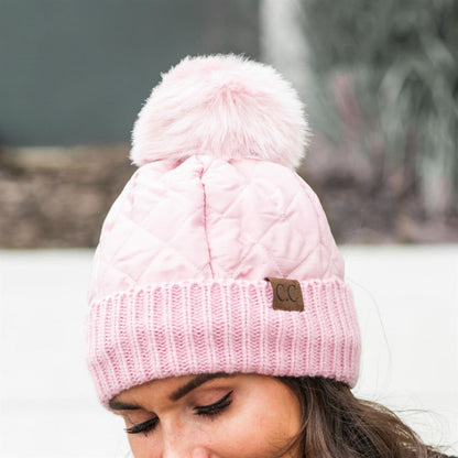 CC Quilted Puffer with Detachable Pom Beanies HatsStay cozy and incredibly chic in our CC Quilted Pom Beanie! It comes with authentic C.C® branding and quality, a faux fur pom (that you can remove for a different loMauve RheaMauve RheaDetachable Pom Beanies HatsDetachable Pom Beanies HatsAccessoriesEzzyclick