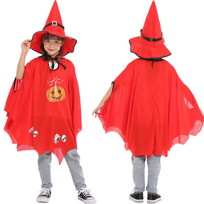 Halloween Witch Cosplay Costume Pumpkin Cloaks With Hats