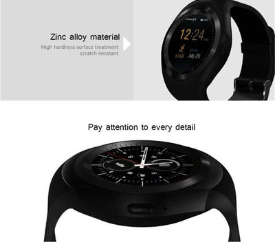 Y1 smart watch wristband style high resolution Relogio Android phone