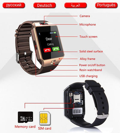 Bluetooth android smart watch with Camera Clock SIM TF Slot smartwatch